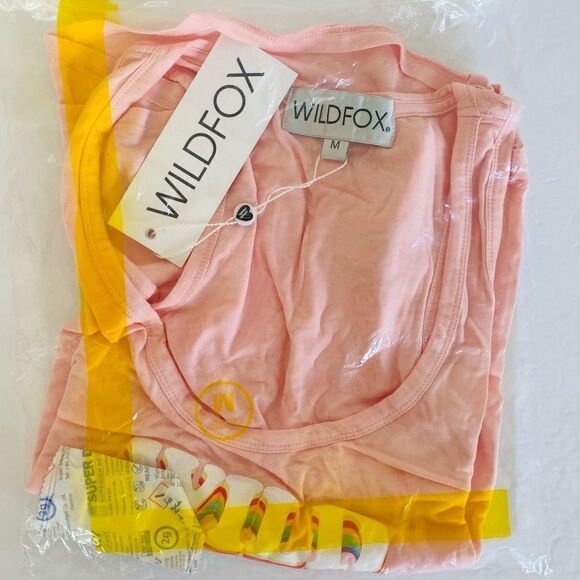 Wildfox Wild Lovers Oversize Tank Top Rainbow Lips Graphic Sz M NWT - Picture 11 of 13